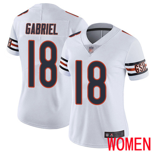 Chicago Bears Limited White Women Taylor Gabriel Road Jersey NFL Football #18 Vapor Untouchable->youth nfl jersey->Youth Jersey
